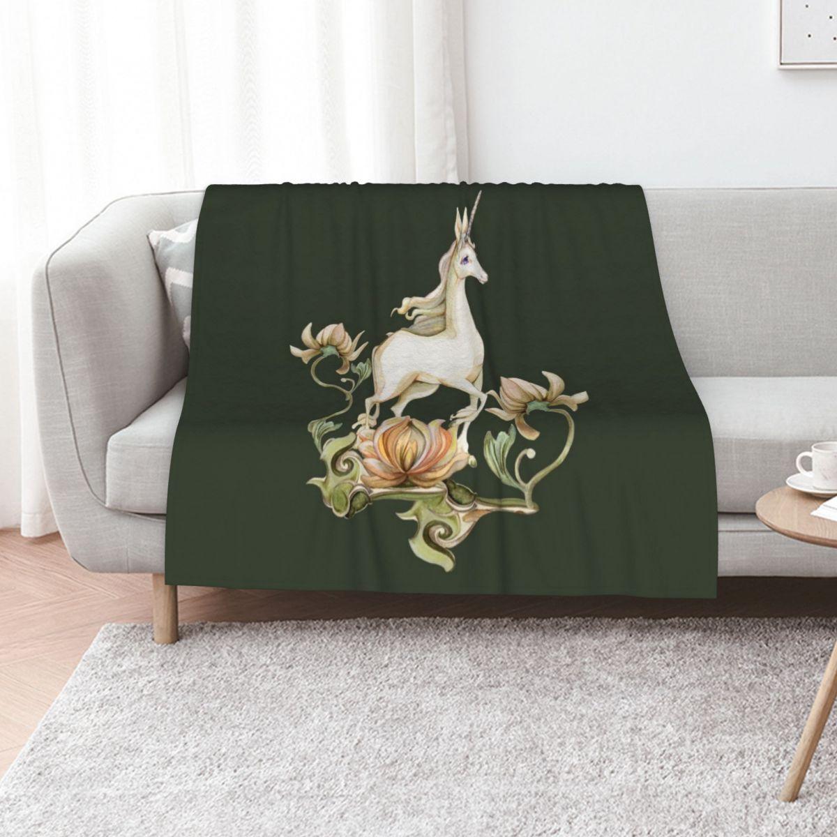 Last Unicorn - Flower Garden Throw Blanket Decorative Sofa Single funny gift cosplay anime Blankets 75X95CM