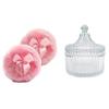 3-pack Grote Body Poederdonsjes en Poederpotjes met Bubbel Poederdonsjes Kristallen Potjes Zacht
