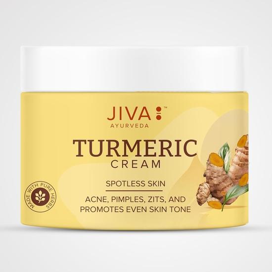 Jiva Turmeric Cream 100gm | 100% Ayurvedic Formula | Nourishes Skin, Improves Complexion And Prevents Acne, Pimples, Zits & Blemishes(pack of 2)