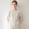 Kangsai Ni Women's 100% Pure Cashmere Round Neck Cardigan - Autumn/Winter Knit Sweater Jacket