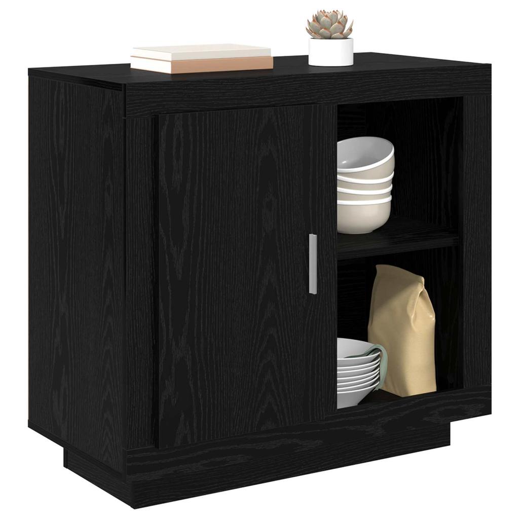 Sideboard in Black Oak Look 80 x 40 x 75 cm Engineered Wood