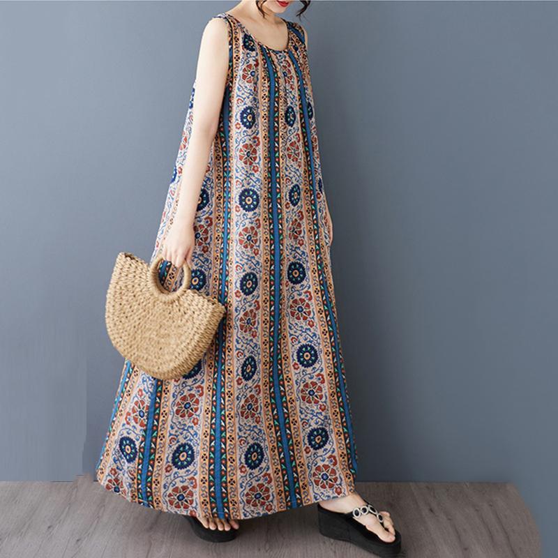 XITAO Print O-neck Dress ZMY1091
