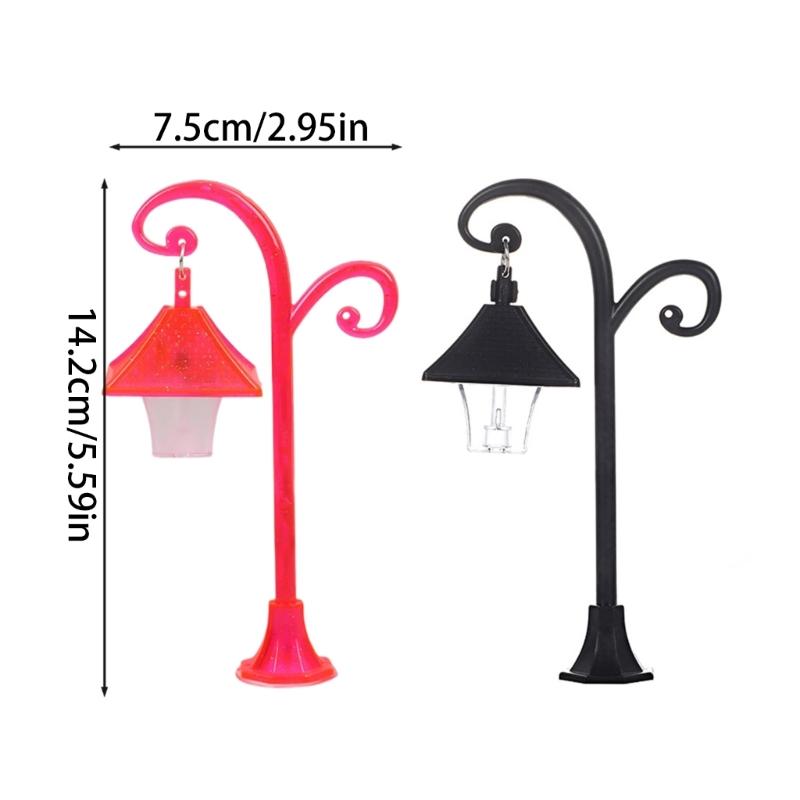 Miniature Street Light Model for Dollhouses Decoration Garden Pathway Scene Display Accessories Landscape Lamp Model 2PCS