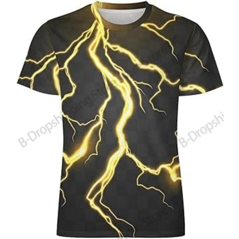 New Optical Illusion Lightning 3D Printed T-shirt Men Women Fashion Hip Hop Short Sleeve