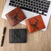 New PU Leather Retro Men's Wallet 3D Embossed Pattern Black Coffee Multiple Pockets Two-Fold Ultra Thin Coin Purse Men Women