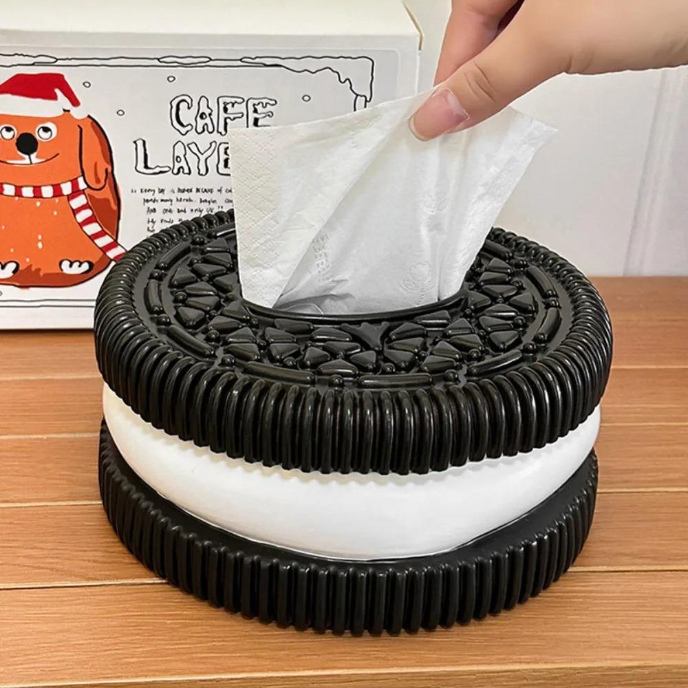 Minimalist Oreo Paper Box Creative Home Decor Living Room Bedroom Desktop Tissue Holder High End Decorative Accessory