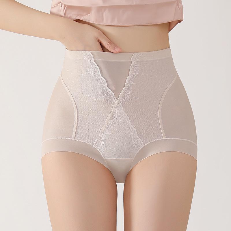 

Summer High-Waisted Seamless Body Sculpting Panties with Tummy Control & Butt Lifting, 7A Antibacterial Mulberry Silk Crotch XXL (130-150 jin) розовый/телесный