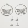 Metal Butterfly Round Earrings - Cool, High-End Light Luxury Ear Cuffs with Niche Style and European-American Flair