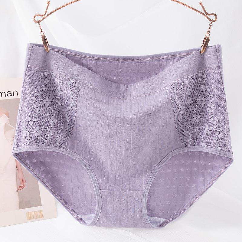 Plus Size Female Summer Cotton Middle and High Waist-middle  Aged Mother Underwear