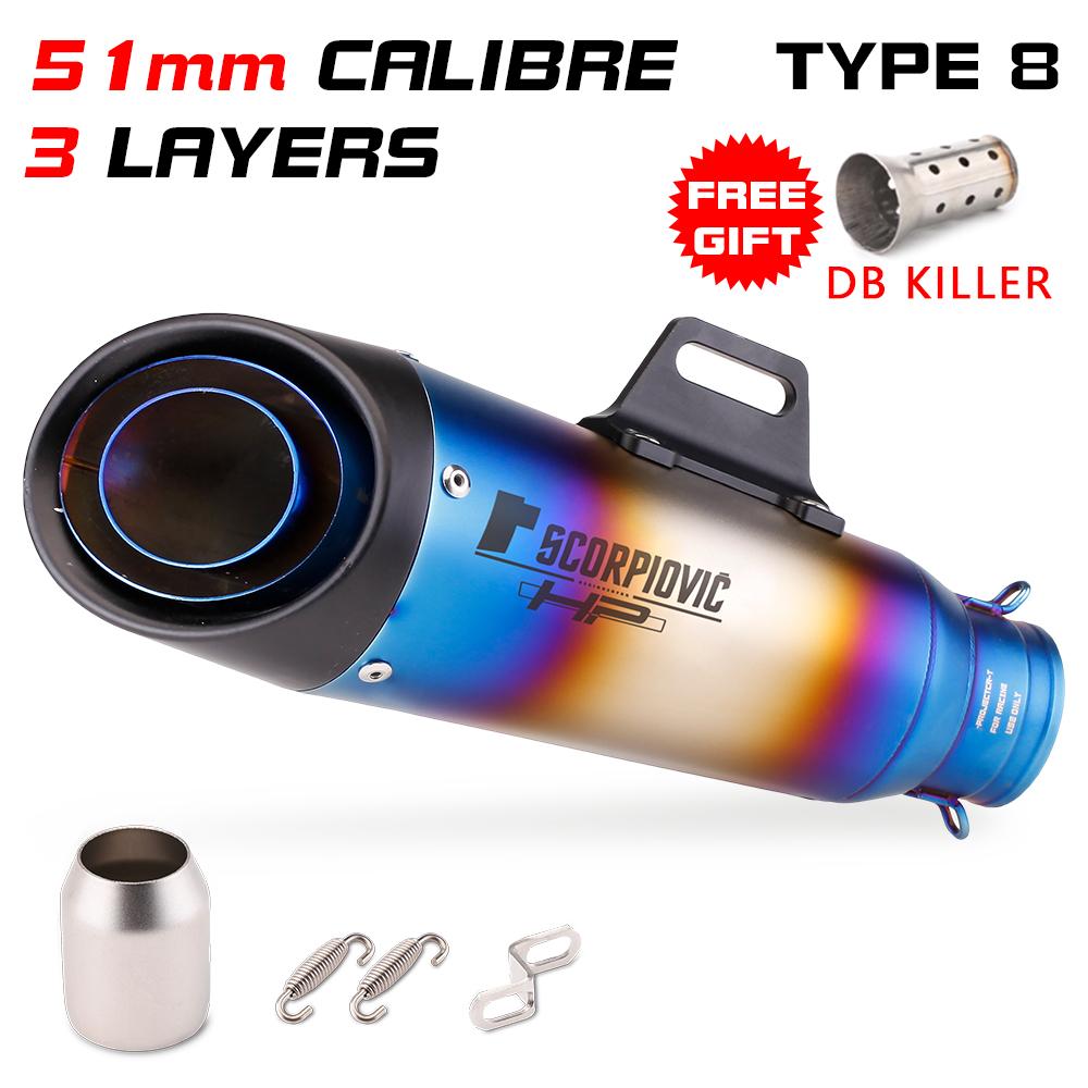 51MM 60MM Výfuková Moto Trubka Motocyklový VýfukovýTlumič S DB killerem Pro pcx 125 c650gt tmx530 cb500 z400 r3 mt07 cbr650 C22 C23