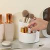 Drehbarer Make-up-Organizer 4 Fächer Große Kapazität Aufbewahrungsbox Kunststoff Kompakter Schreibtischhalter für Kosmetikpinsel Schreibwaren