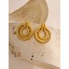 Yhpup New Style 18K Gold Plated Stainless Steel Geometric Snake Unusual Earrings Fashion Statement Daily Jewelry Gift