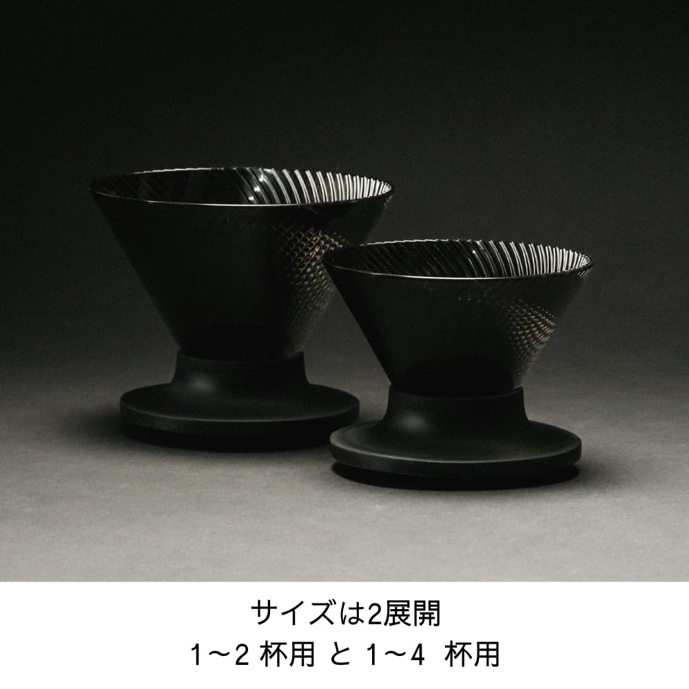 Hario V60 Dripper Tasse Tritan Spiral Hergestellt in NEO, 1-2 Tassen Kapazität, Harz, Rillen, Schwarz, Japan, VDN-01-B