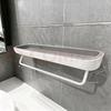 Suction Cup Wall-Mounted Bathroom Shelf Towel Rack - No-Drill Vanity or Kitchen Sink Storage