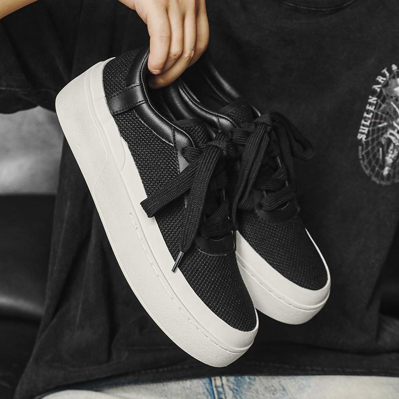 Breathable Men's Vulcanize Shoes Classic Comfy Casual Shoes Lightweight Male Walking Shoes Skateboard Footwear Handmade Sneakers