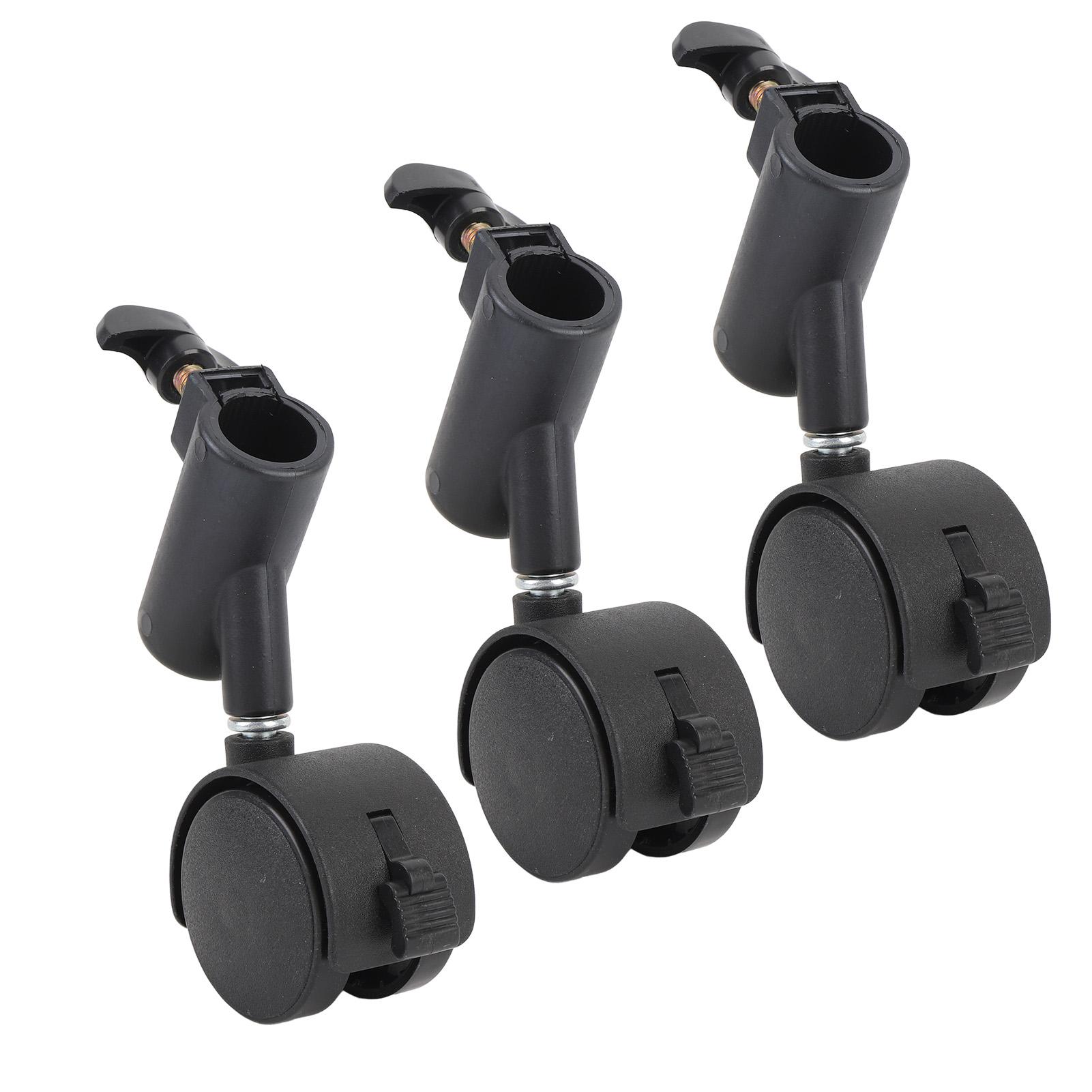 

3pcs Light Stand Wheels with Brake 16MM 360 degrees Rotating Quiet Easy to Install Tripod Swivel Casters for Live