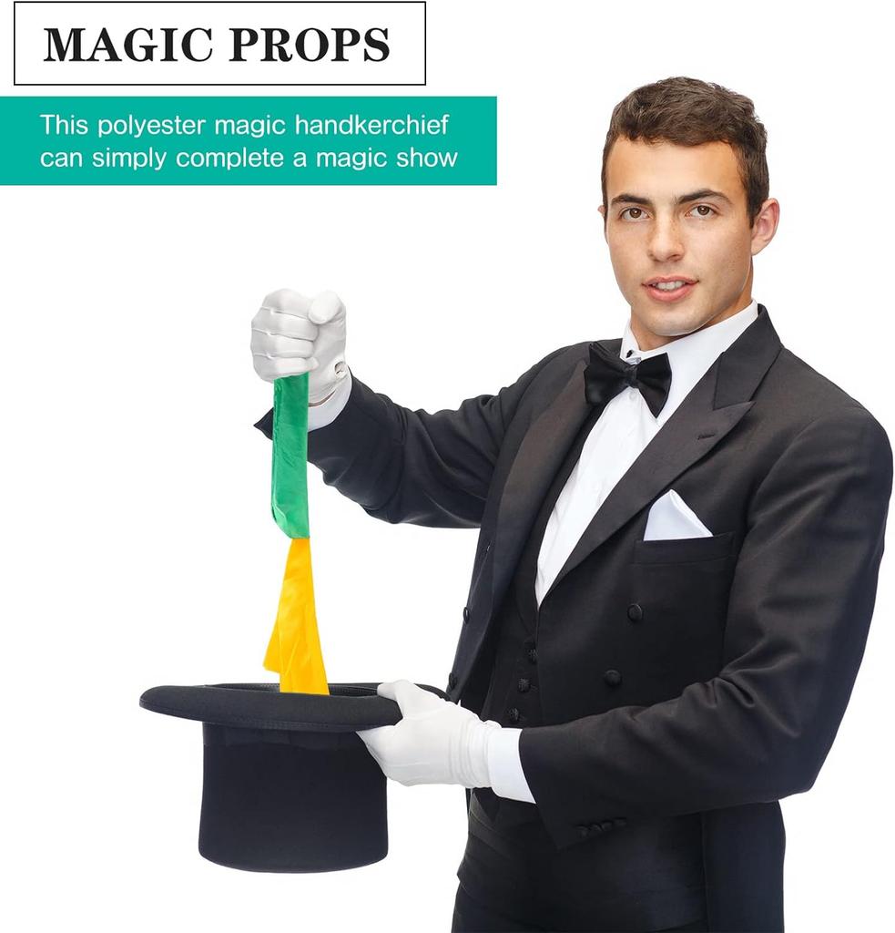 2Pcs Magic Scarf Color Changing Hanky Props Scarf Handkerchief Hanky Street Magic Trick Props Gift For Kids Adult Party Favors