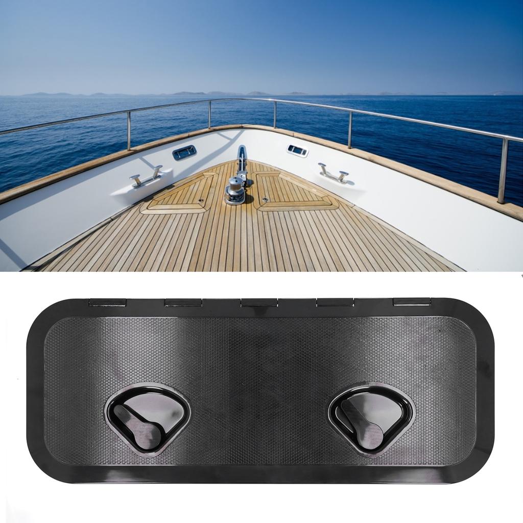 Dektoegang   Inspectieluik 180 graden Scharnierend Deksel UV-bestendig met Slot voor Marine Boot 24 x 9,5 inch(Wit )