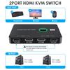 Switch KVM USB/HDMI a 2 Porte per la Condivisione di Tastiera, Mouse, Stampante e Monitor