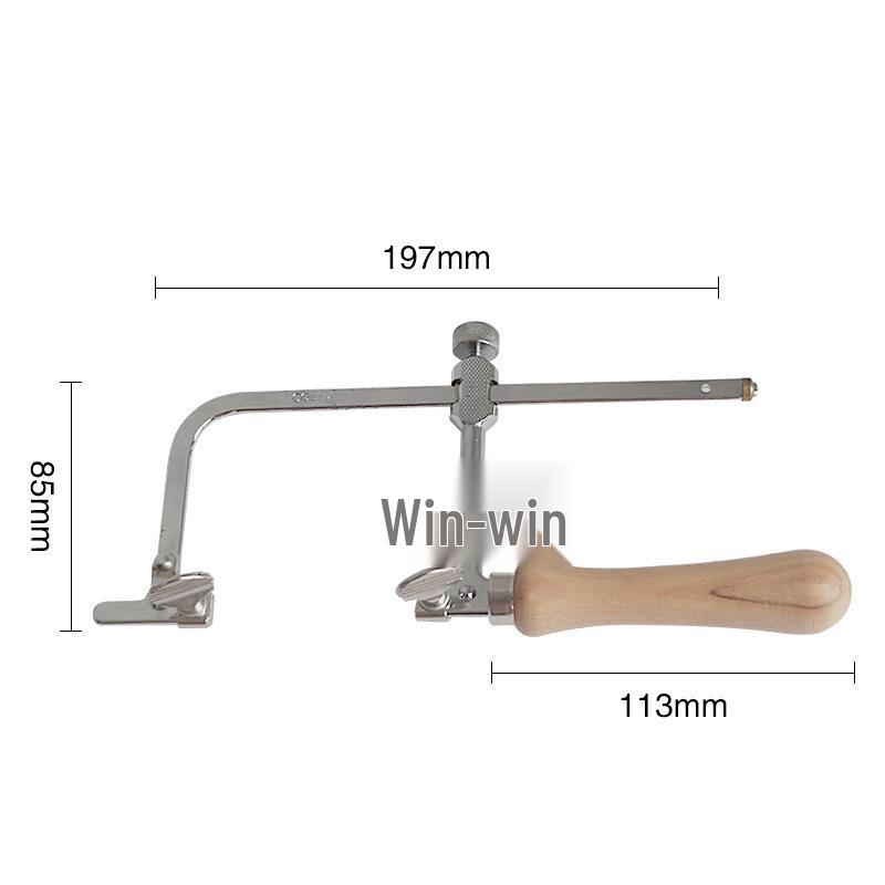 Compact U-Shaped Adjustable Hand Saw with Wooden Handle - High-Quality Steel Frame for Carving and Crafting