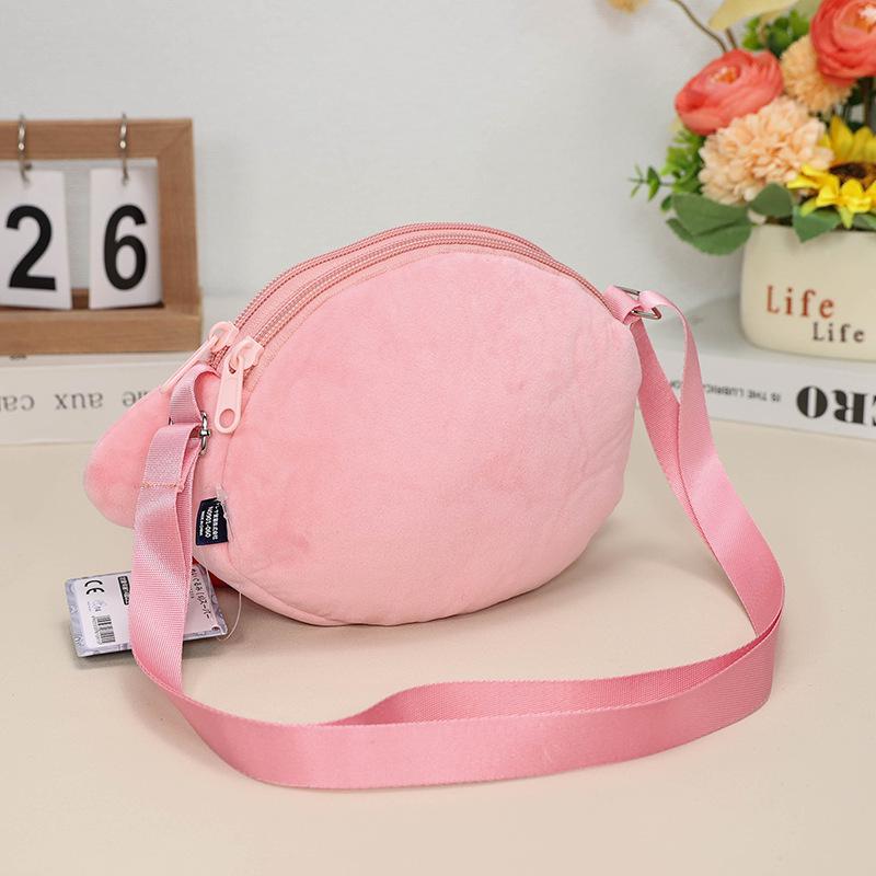 Kirby Star Double Zipper Crossbody Phone Bag & Plush Cartoon Backpack for Kids