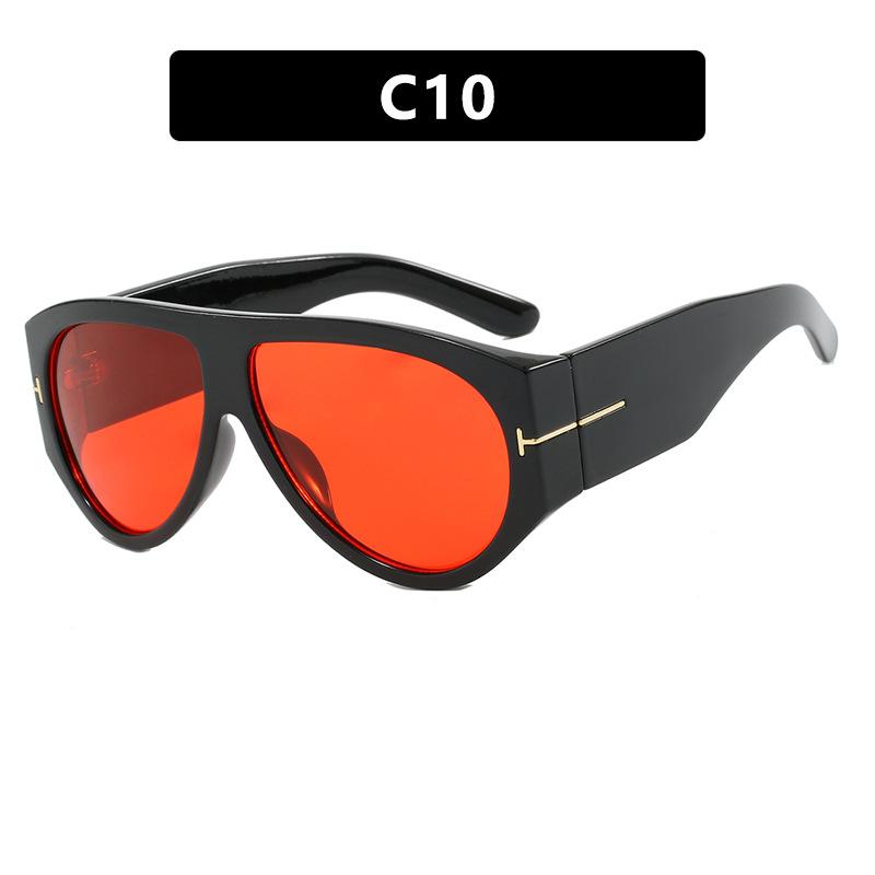 New Oversized Pilot Sunglasses Women Fashion Luxury Big Frame One Piece Gradient Sunglasses Retro Classic Thick Shades As Picture