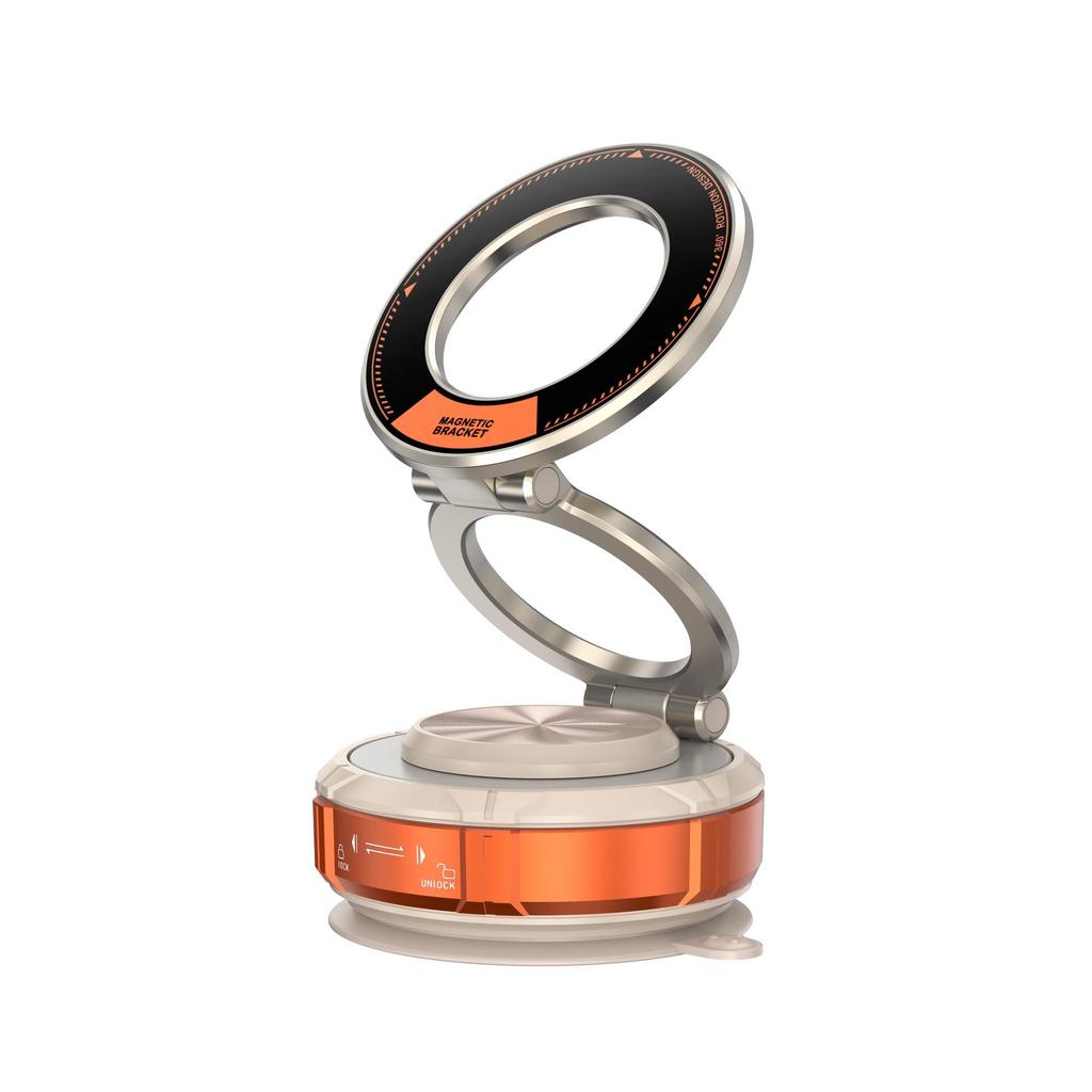 Portable Magnetic Car Phone Holder: Foldable Metal Rotating Mount for Navigation