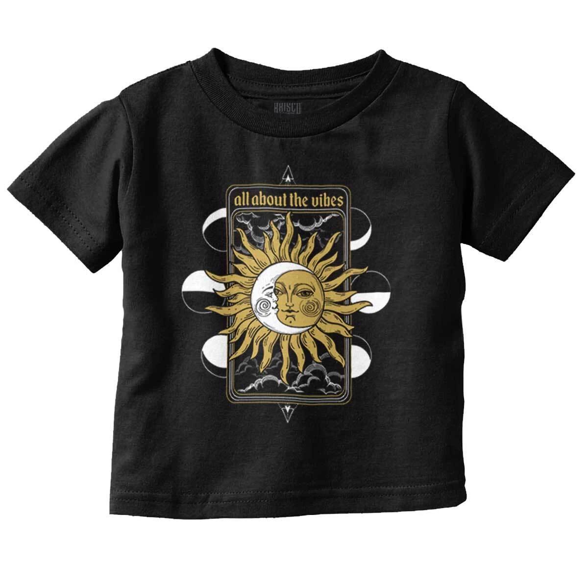 All About The Vibes Celestial Sun Moon Phase Toddler Boy Girl Youth T Shirt Tee XXXXL