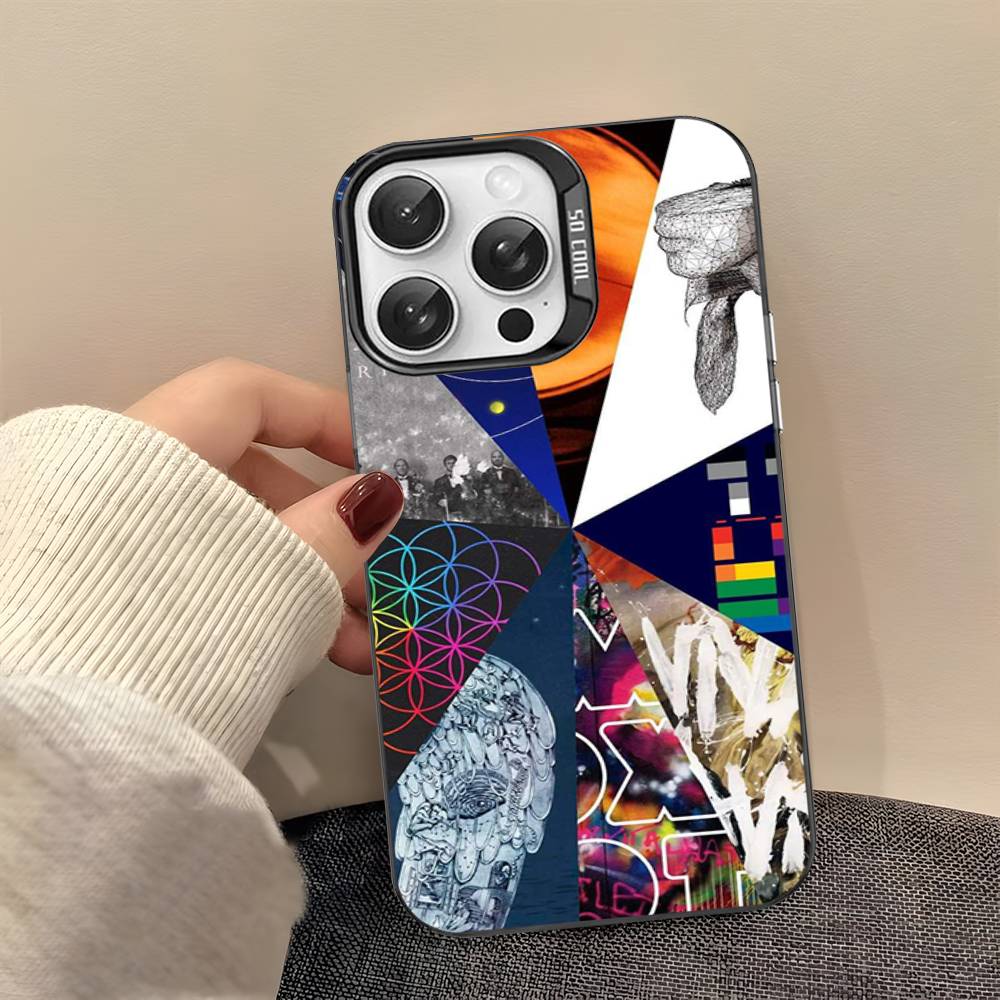 Pop Rock Band C-Coldplay Phone Case Color Silver Shell For IPhone 17 16 15 14 13 12 11 Pro Max Plus