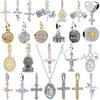 New Cross Charms The Virgin Mary Angel Pendant Beads Necklace Fit Original Copper Bracelets Fine Jewelry Diy Gift