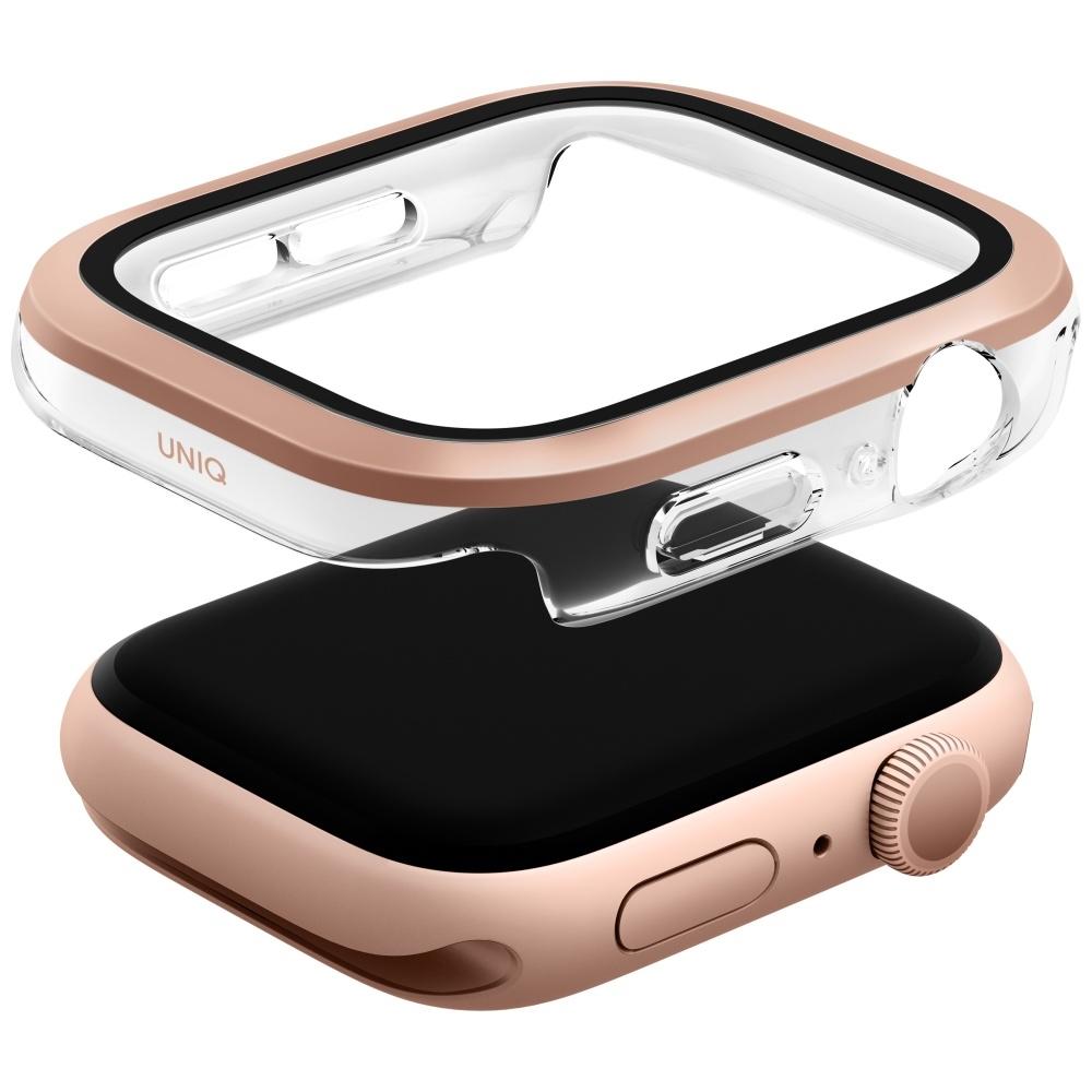 Etui do Apple Watch Series 10 UNIQ Szkło hartowane Różowo-złoty