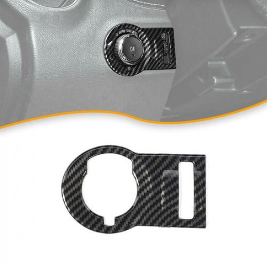 Carbon Fiber Headlight Switch Button Cover Trim Bezel For Chevrolet Camaro 12-15