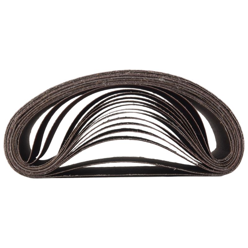 A84X-3X21 Inches(75X533mm) Aluminum Oxide Sanding Belt 15 Pack Sanding Belts ( 80 120 180 240 400 Grits) For Belt Sander