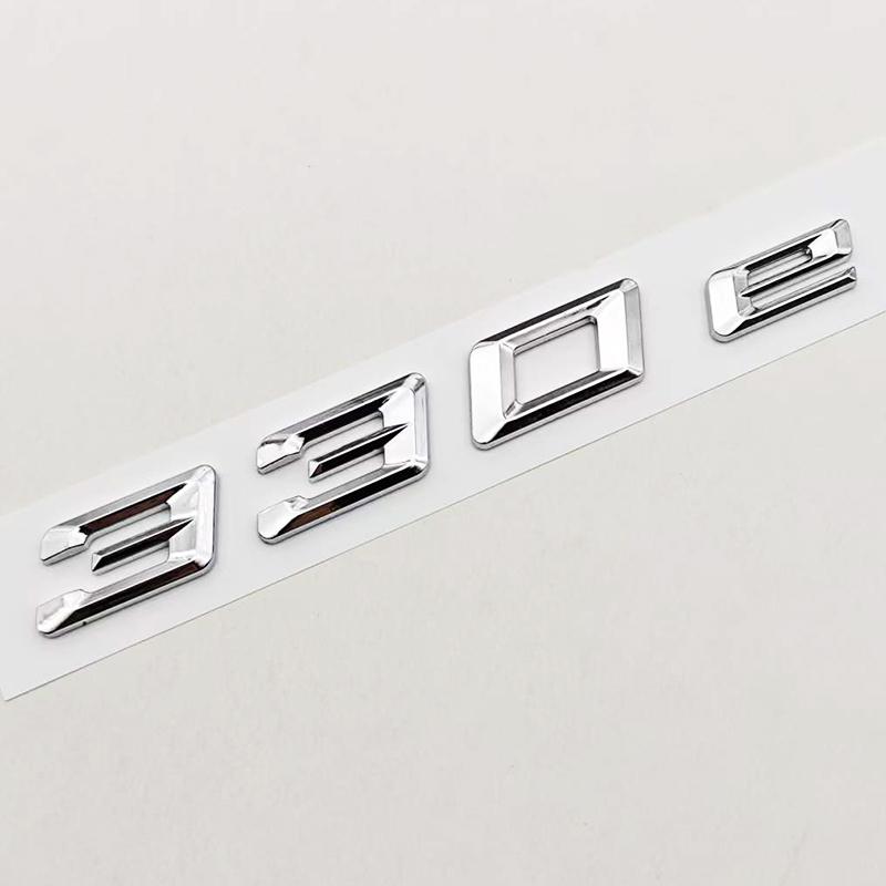 New 3D ABS Chrome Black Car Styling Logo 330e Badge Sticker Rear Trunk Emblem Decals For BMW 330e Auto Tail Accessories