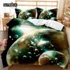 Planet Bed Cover Universe Single Size Bed Linen Kit Solar System Outer Space Quilt Cover Three-Dimensional Starry Sky Astronomy Sturdy Polyester Bed