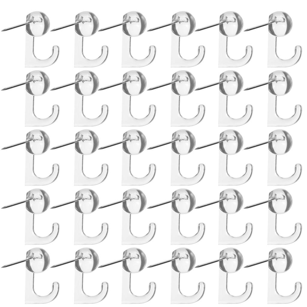 50Pcs Sturdy Steel Push Pin Hooks Functional Aesthetic Thumb Tacks for Home Office School Wall Cork Board Picture Hanging