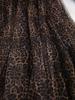 Women's High-Waisted Leopard Print A-Line Skirt with Full Hem