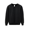 Men's Solid Color Velvet-Lined Round Neck Hoodie - White, Winter/Spring 2025 Style, Long Sleeve