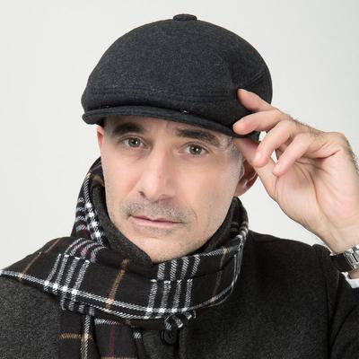 1Pc Male Autumn Winter Windproof Soft Lattice Beret Warm Woolen Cloth Forward Hat For Men Women Unisex Peaky Blinders Cap