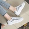 Fashion Comemore Spring Autumn Women Flat Sneakers Casual White Student Running Sports Shoes Sequins Color Blocking Lace Up Board Tenis
