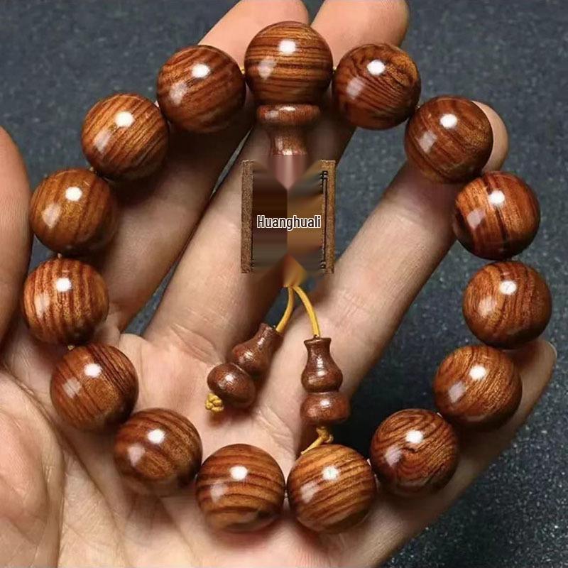 Huanghuali Sandalwood Buddhist Beads Wooden Cultural Crafts Unisex Hand String