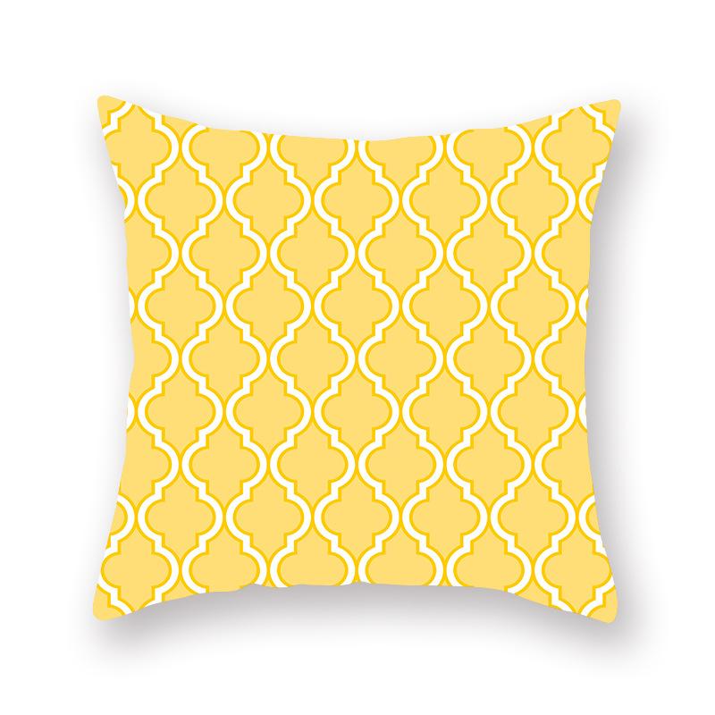 Nordischer gelber geometrischer Kissenbezug für Sofakissen