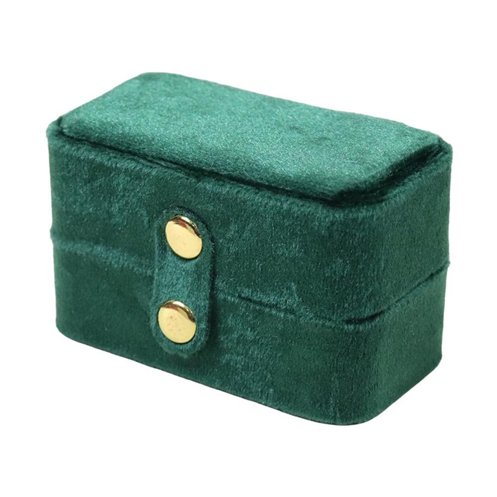 Mini Jewelry Box Plush Velvet Ring Holder Portable Jewelers Packaging Travel Storage