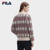 FILA Women's Geometric Jacquard Lapel Knit Cardigan