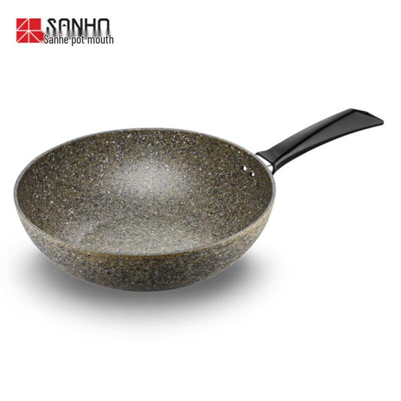 SANHO 30cm Maifan Stone Granite Non-stick Wok
