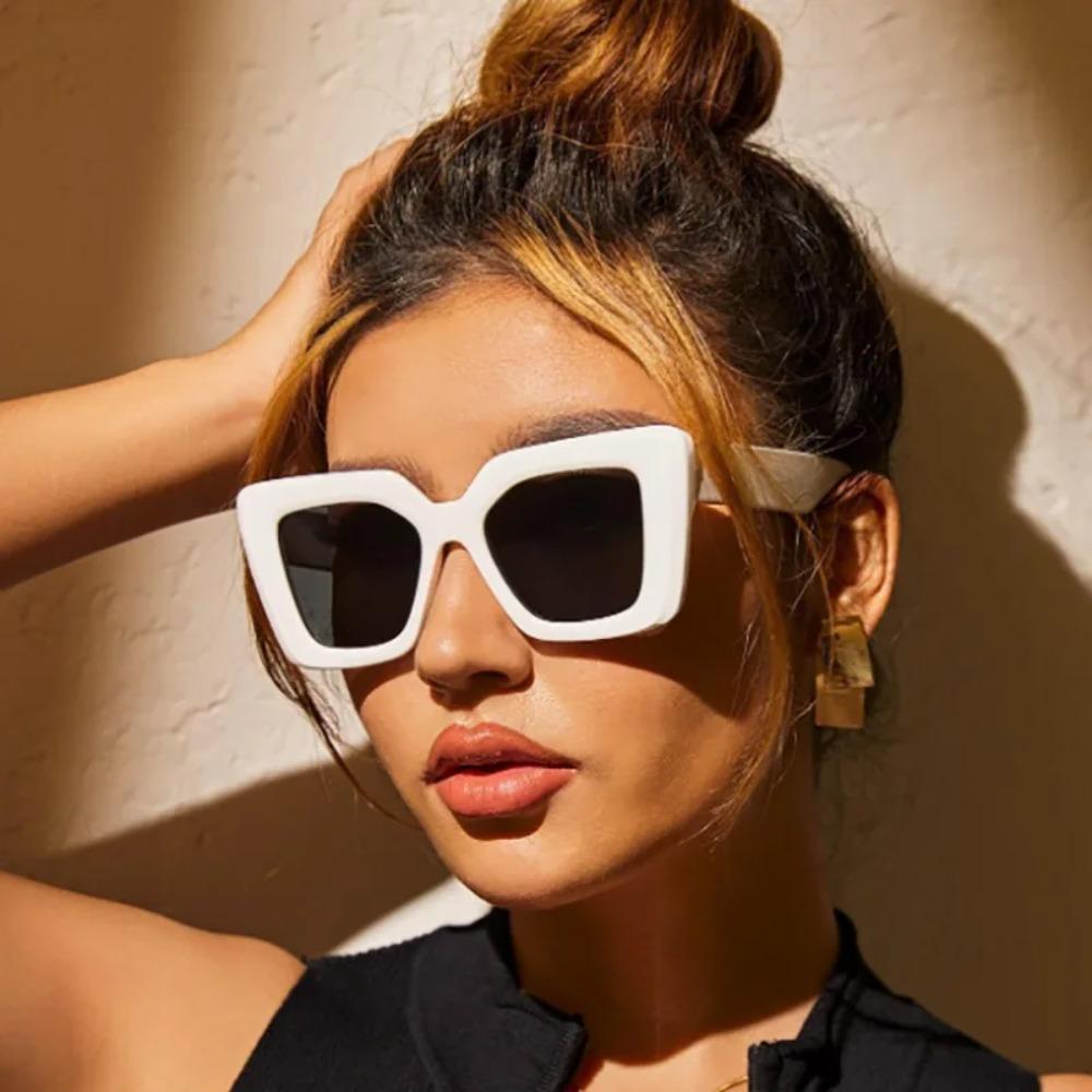 Neue Vintage Sonnenbrille Damen Herren Quadratisch Großer Rahmen Sonnenbrille Marken Designer Retro Shades Mode Brillen