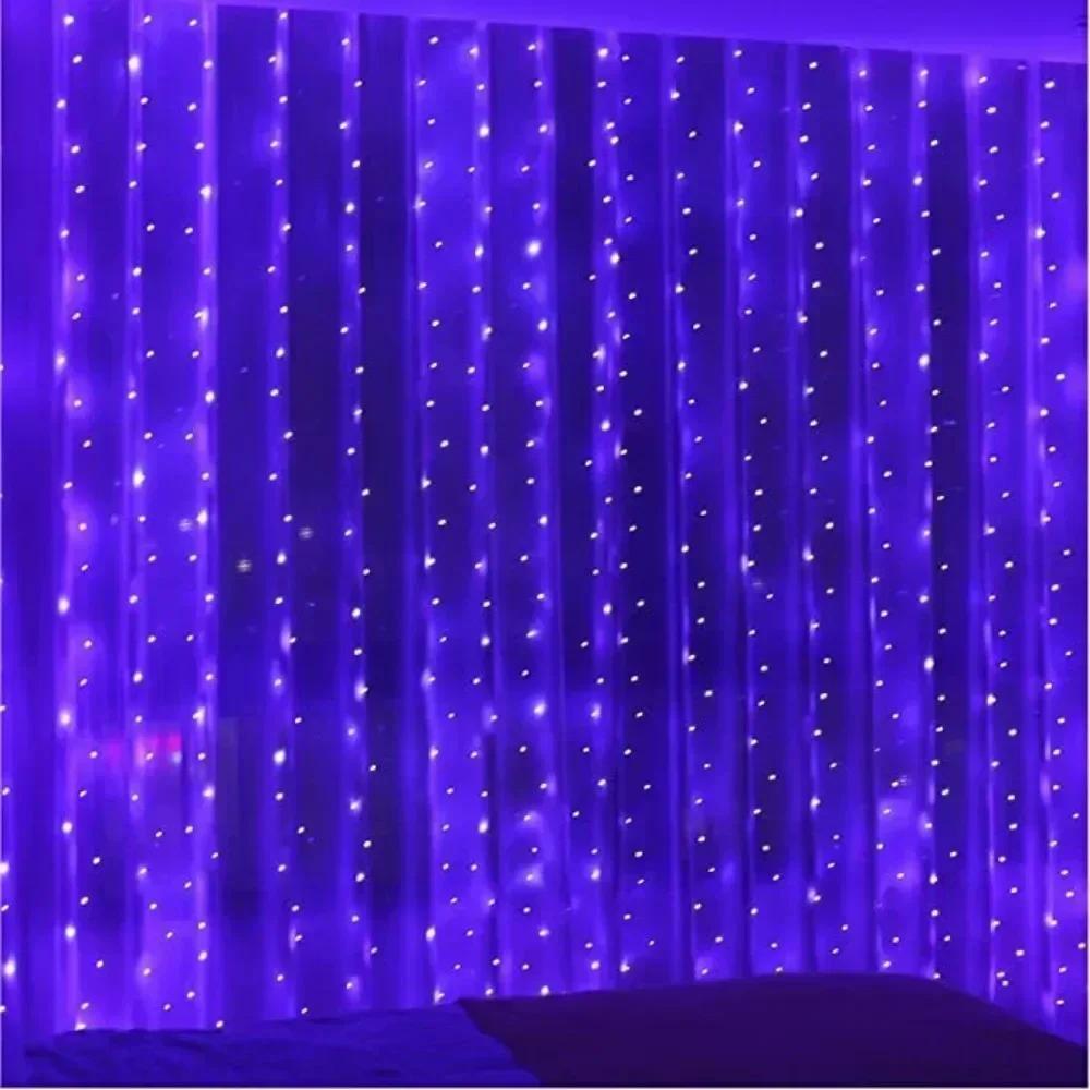 3M LED Curtain Garland 8 Modes USB Remote Control Festoon Christmas Tree Ornaments New Year's Eve Decorations