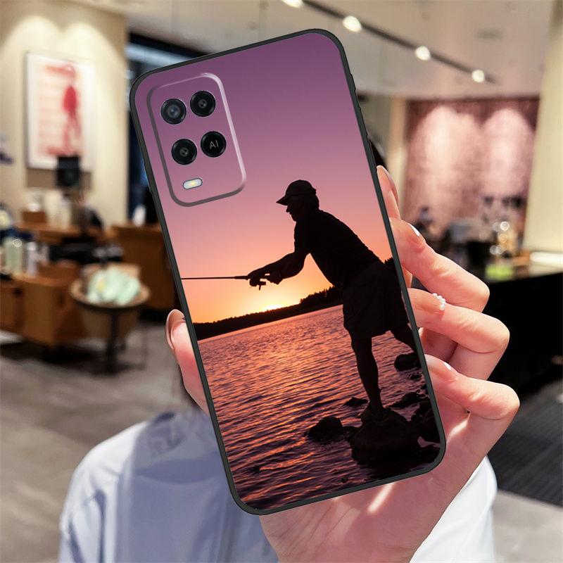 Hunter Man Fishing Dog Case For Oppo A17 A77 A80 A40 A60 A98 A78 A18 A38 A58 A16 A76 A96 A74 A94 A54 A57S A15 Cover
