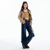 Dam 2025 Höst Retro Vida Ben Låg Midja Lätt Utsvängda Lösa Jeans