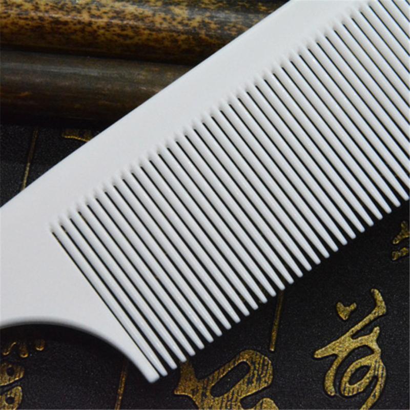 Professional White Resin Cutting Comb Heat Resistant Salon Hair Trimmer Brush Anti Static Plastic Pin Tail Styling Tool